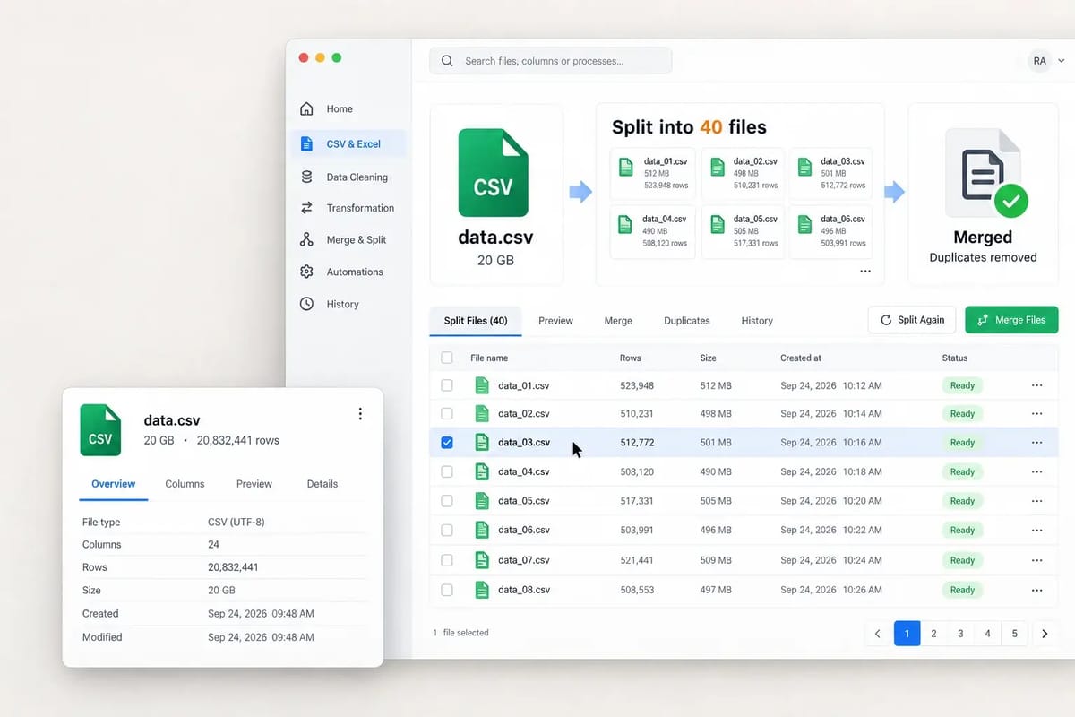 CSV & Excel processing