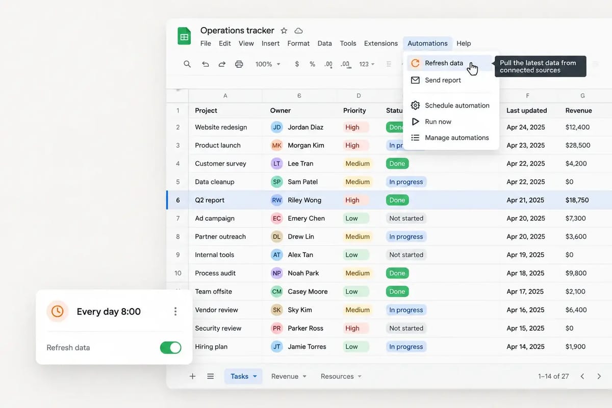Google Sheets automation