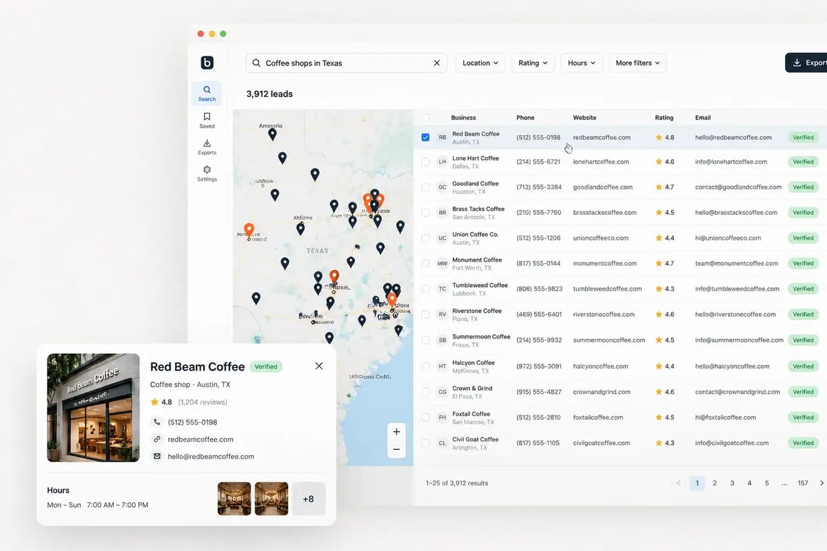 Coffee shops across a whole state