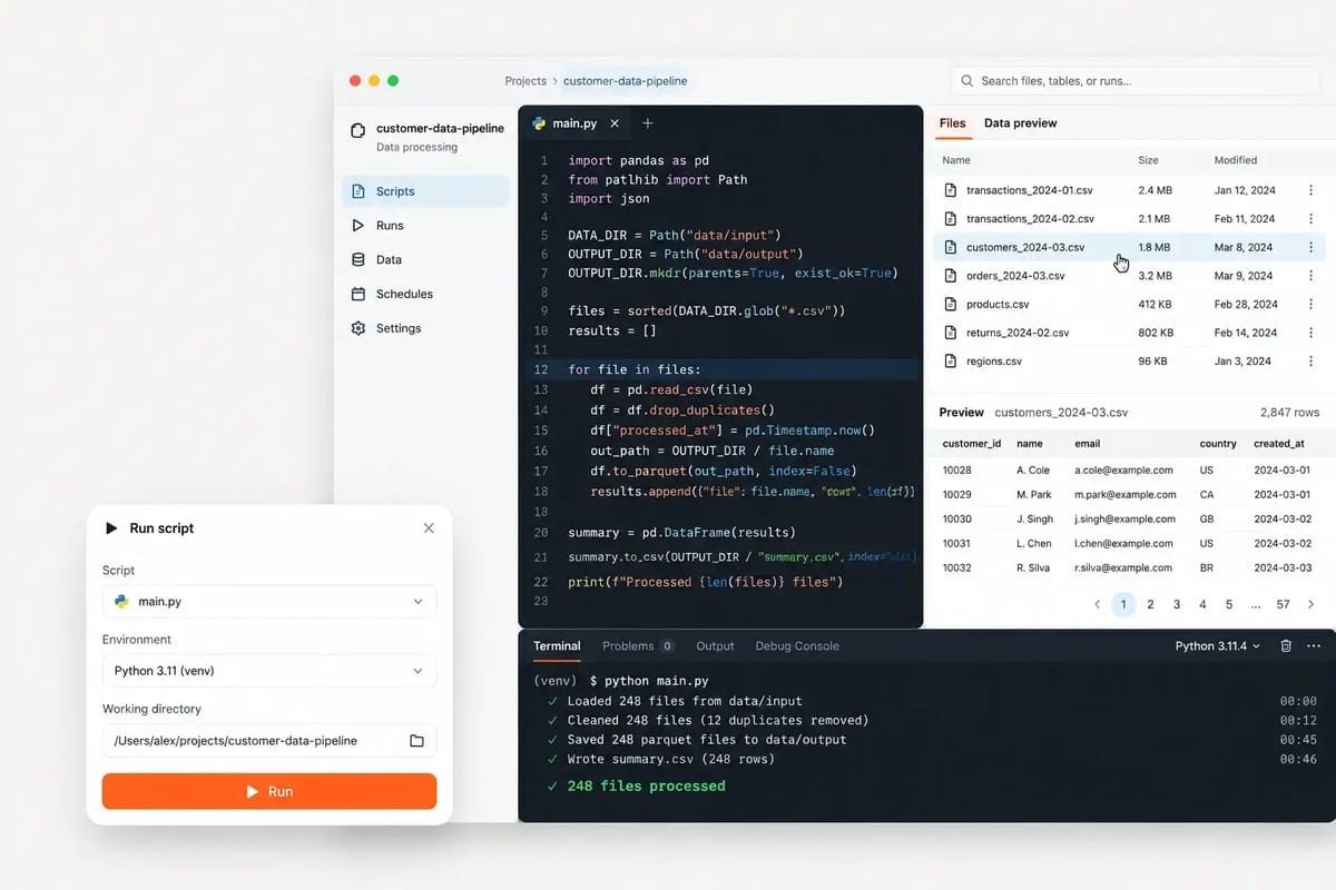 A one-click file processor