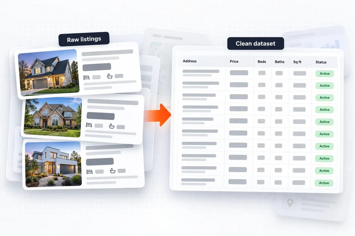 Messy property listings turned into a clean structured dataset