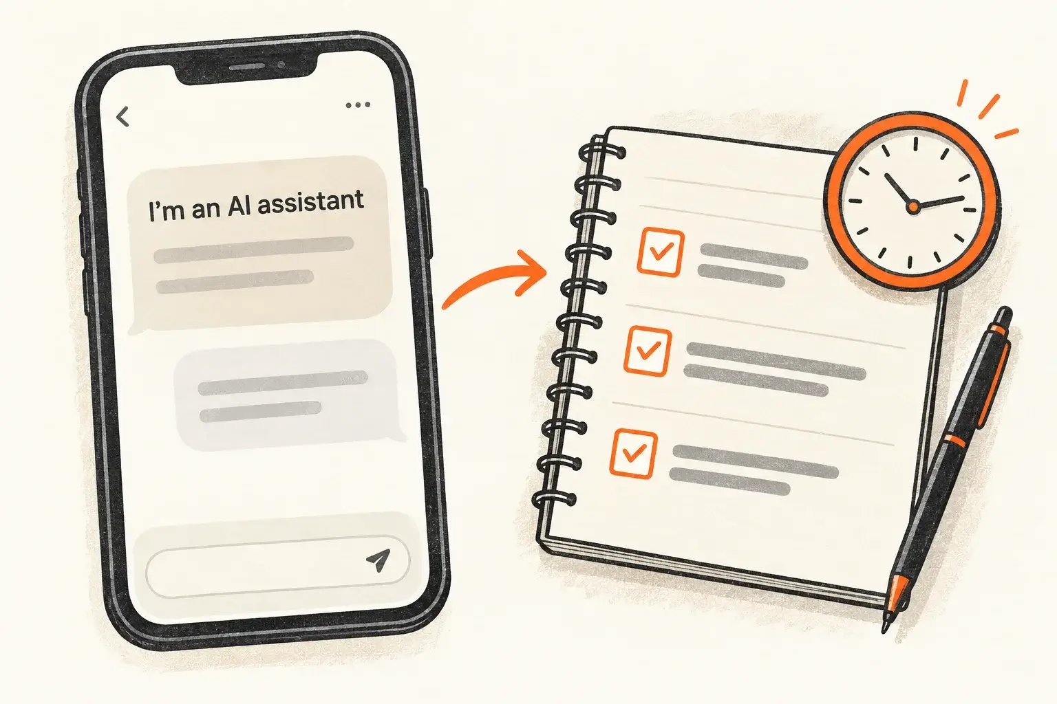 A lead text that says it is an AI assistant, next to call notes with action items