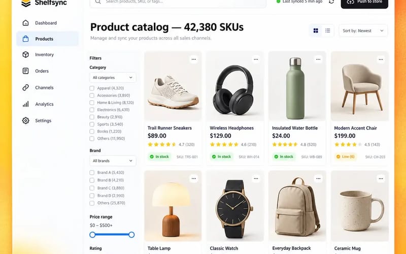 E-commerce product catalog sync
